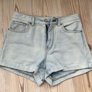 Stonewashed High Waist Jean Mom Shorts
